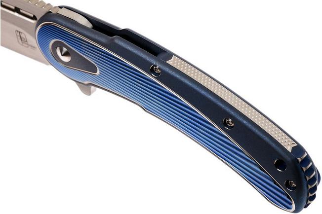 Image for Todd Begg Steelcraft Bodega, satin blade, blue fan handle SCB225FS