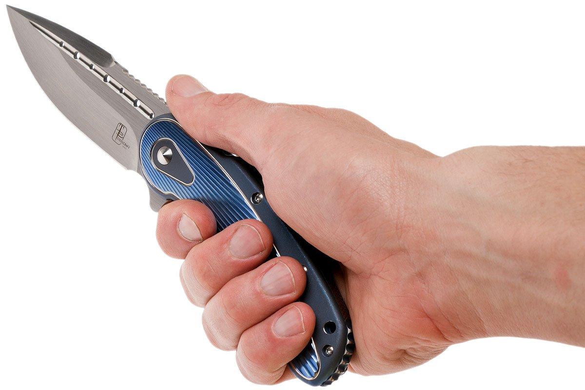 Todd Begg Steelcraft Bodega, satin blade, blue fan handle SCB225FS