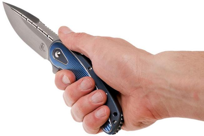 Image for Todd Begg Steelcraft Bodega, satin blade, blue fan handle SCB225FS