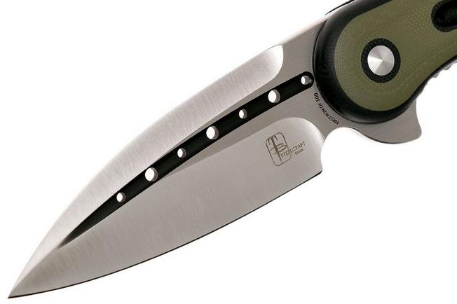 Image for Todd Begg Steelcraft Glimpse, satin fluted blade, black green handle WKG13F