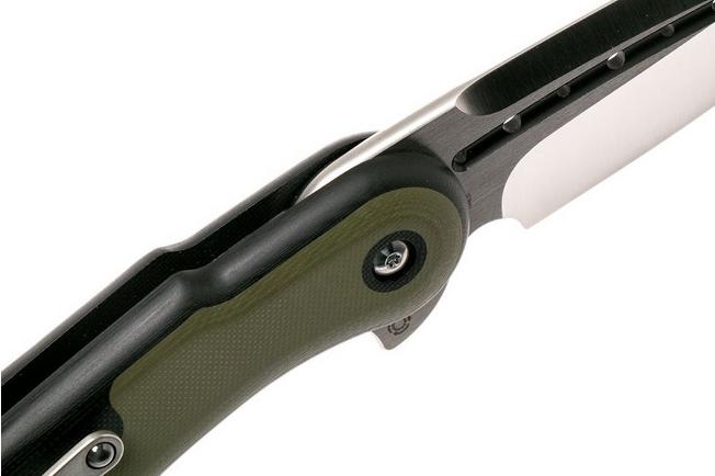 Image for Todd Begg Steelcraft Glimpse, satin fluted blade, black green handle WKG13F