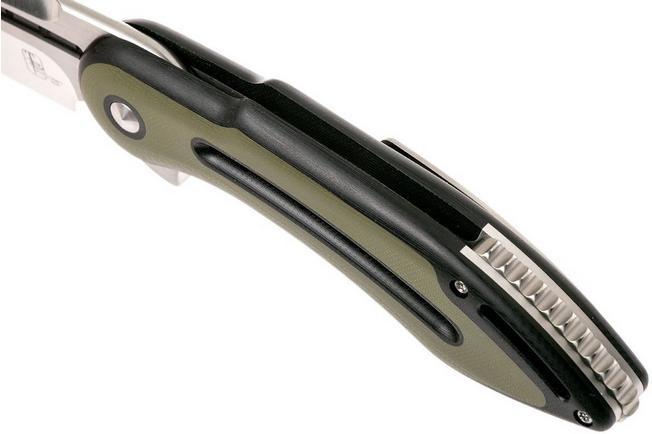 Image for Todd Begg Steelcraft Glimpse, satin fluted blade, black green handle WKG13F
