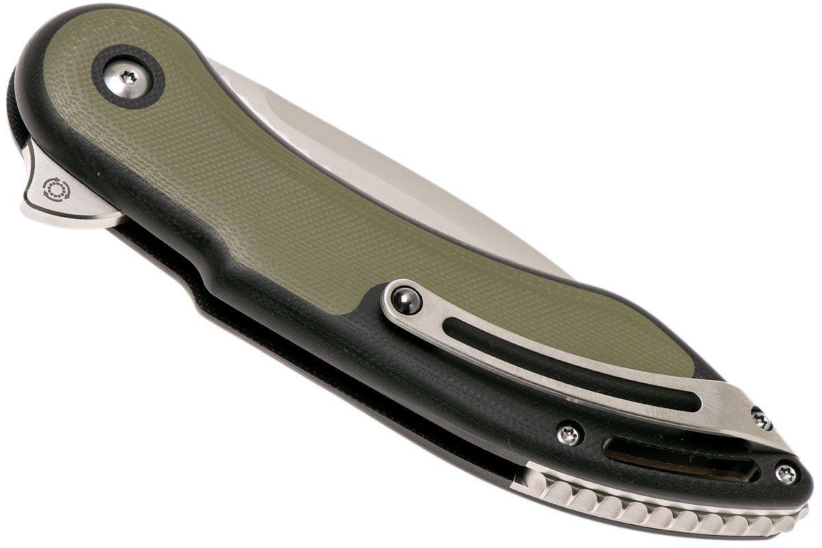Todd Begg Steelcraft Glimpse, satin non-fluted blade, black green ...