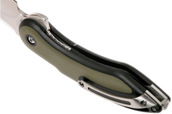 Image for Todd Begg Steelcraft Glimpse, satin non-fluted blade, black green handle