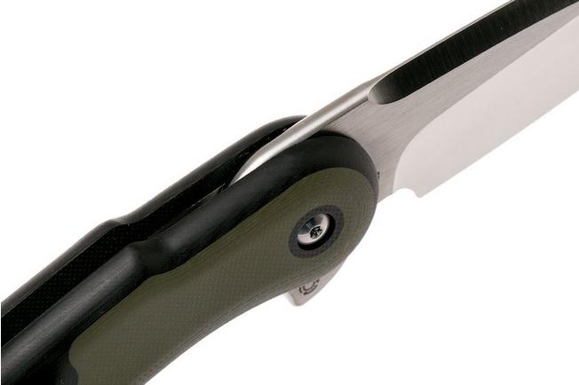 Image for Todd Begg Steelcraft Glimpse, satin non-fluted blade, black green handle