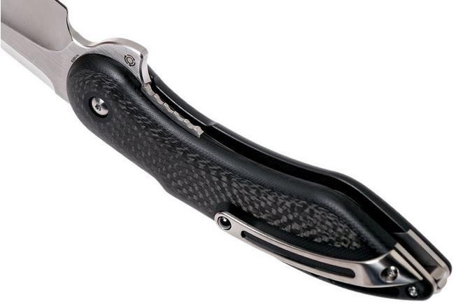 Image for Todd Begg Steelcraft Glimpse, satin non-fluted blade, black G10 and WKGCF1N