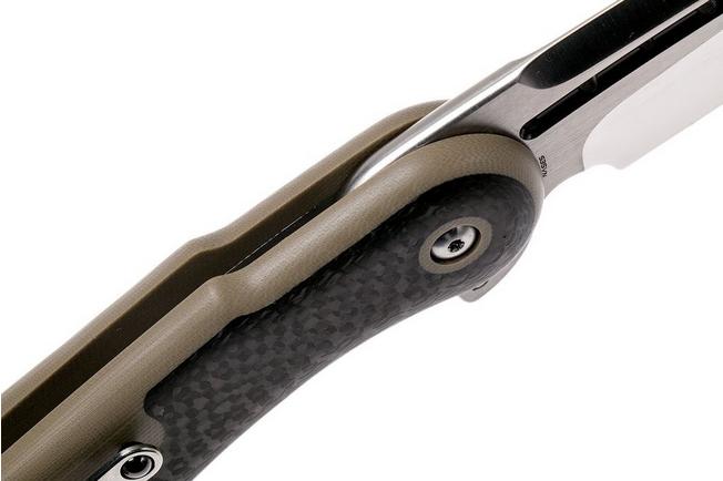 Image for Todd Begg Steelcraft Glimpse, satin fluted blade, tan G10 and CF WKGCF5N