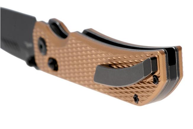 Afbeelding voor Tenable Knives Eaglestrike B1095V5 Blackwashed Nitro-V, Bronze Anodized Aluminium, zakmes, James Lowe design