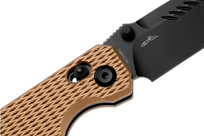 Afbeelding voor Tenable Knives Eaglestrike B1095V5 Blackwashed Nitro-V, Bronze Anodized Aluminium, zakmes, James Lowe design