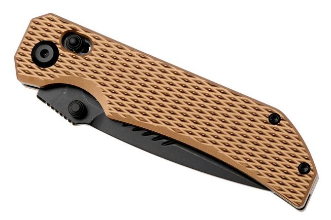 Afbeelding voor Tenable Knives Eaglestrike B1095V5 Blackwashed Nitro-V, Bronze Anodized Aluminium, zakmes, James Lowe design