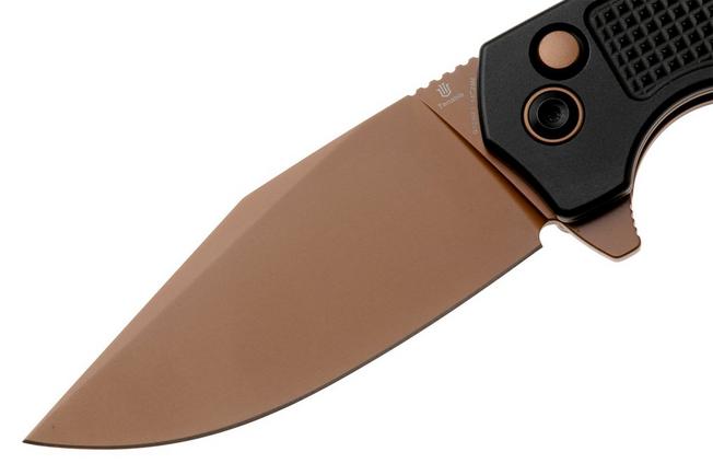 Afbeelding voor Tenable Knives Entity B1036F1 Rose Gold 14C28N, Black Aluminium, zakmes, Nalu Boersma design