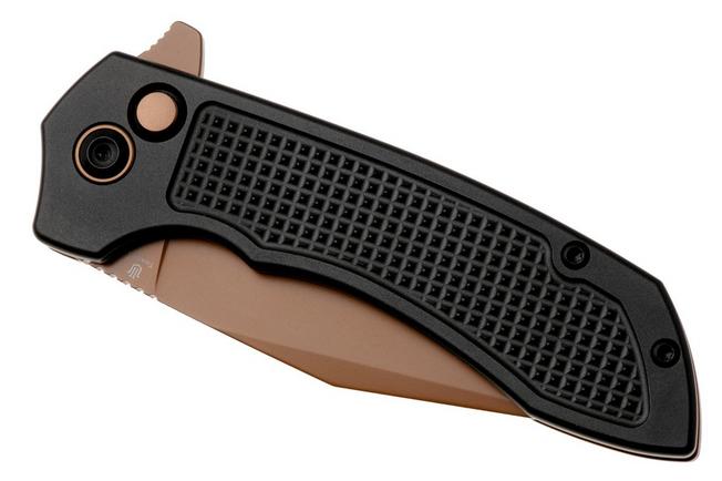 Afbeelding voor Tenable Knives Entity B1036F1 Rose Gold 14C28N, Black Aluminium, zakmes, Nalu Boersma design