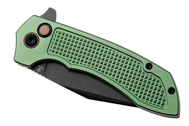 Afbeelding voor Tenable Knives Entity B1036F2 Blackwashed 14C28N, Dark Green Aluminium, zakmes, Nalu Boersma design