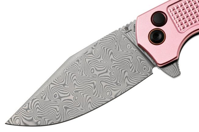 Afbeelding voor Tenable Knives Entity B1036F4 Water Ripple Damascus, Rose Gold Aluminium, zakmes, Nalu Boersma design