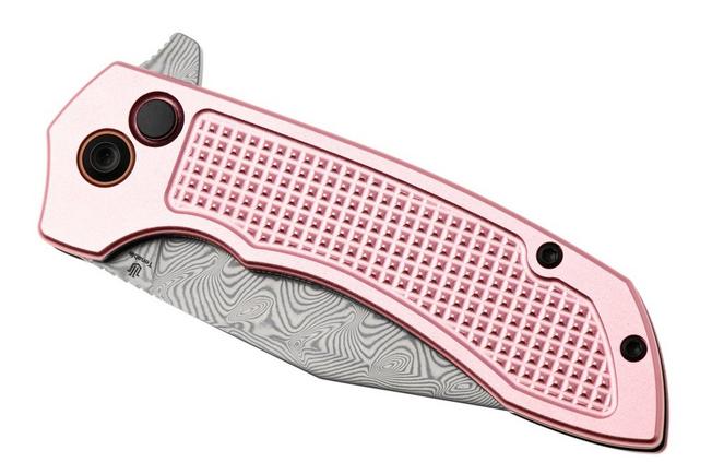 Afbeelding voor Tenable Knives Entity B1036F4 Water Ripple Damascus, Rose Gold Aluminium, zakmes, Nalu Boersma design