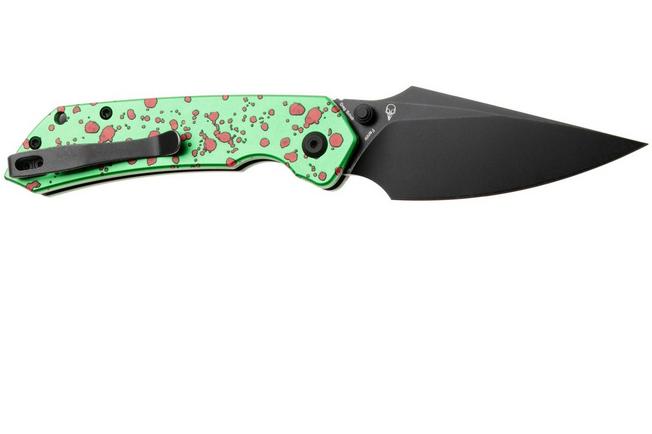 Afbeelding voor Tenable Knives Fenrir B1034H22 Blackwashed Nitro-V, Green Aluminium Zombie Blood, zakmes
