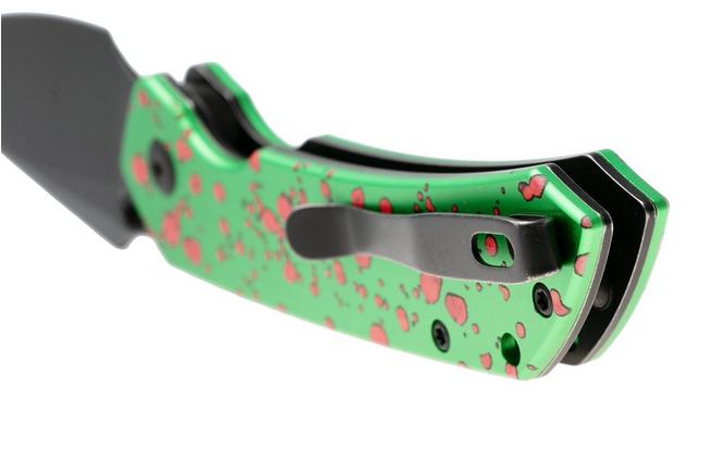 Afbeelding voor Tenable Knives Fenrir B1034H22 Blackwashed Nitro-V, Green Aluminium Zombie Blood, zakmes