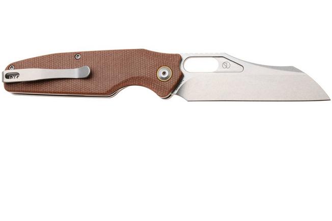 Afbeelding voor Tenable Knives Tuckamore B1052A2 Stonewashed Nitro-V, Brown Micarta, zakmes, Jonathan Styles design
