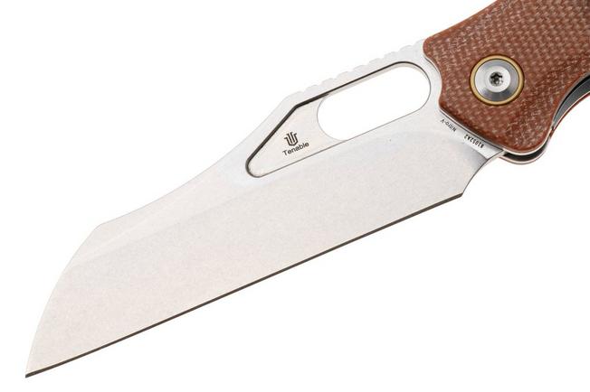 Afbeelding voor Tenable Knives Tuckamore B1052A2 Stonewashed Nitro-V, Brown Micarta, zakmes, Jonathan Styles design