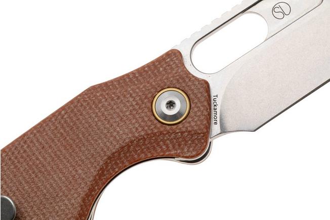 Afbeelding voor Tenable Knives Tuckamore B1052A2 Stonewashed Nitro-V, Brown Micarta, zakmes, Jonathan Styles design