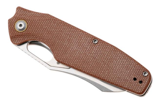 Afbeelding voor Tenable Knives Tuckamore B1052A2 Stonewashed Nitro-V, Brown Micarta, zakmes, Jonathan Styles design
