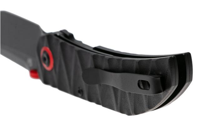 Afbeelding voor Tenable Knives Tarkin B1078A3 Blackwashed Nitro-V, Black G10, Faceted Wave Texture, zakmes, Matthew Christensen design