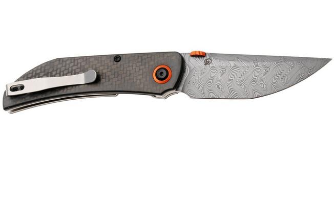 Afbeelding voor Tenable Knives Tarkin B1078A4 Water Ripple Damascus, Twill Carbon G10, zakmes, Matthew Christensen design
