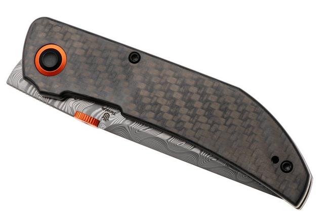 Afbeelding voor Tenable Knives Tarkin B1078A4 Water Ripple Damascus, Twill Carbon G10, zakmes, Matthew Christensen design
