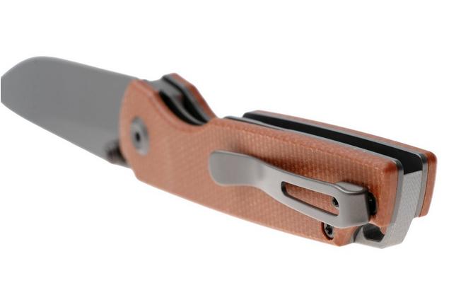 Afbeelding voor Tenable Knives Mini Warrior B2005A3 Gray TiCn Coated Nitro-V, Brown Micarta, zakmes, Kim Ning design