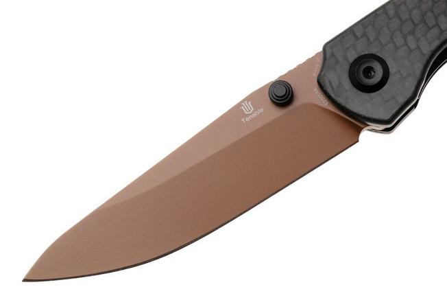 Afbeelding voor Tenable Knives Mini Warrior B2005A4 Rose Gold Nitro-V, Twill Carbon G10, zakmes, Kim Ning design
