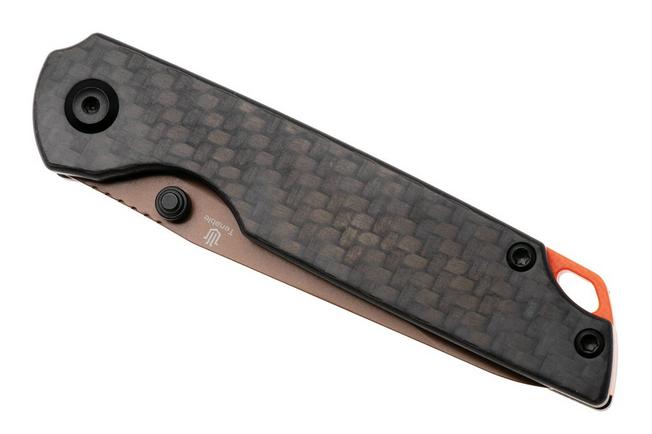 Afbeelding voor Tenable Knives Mini Warrior B2005A4 Rose Gold Nitro-V, Twill Carbon G10, zakmes, Kim Ning design