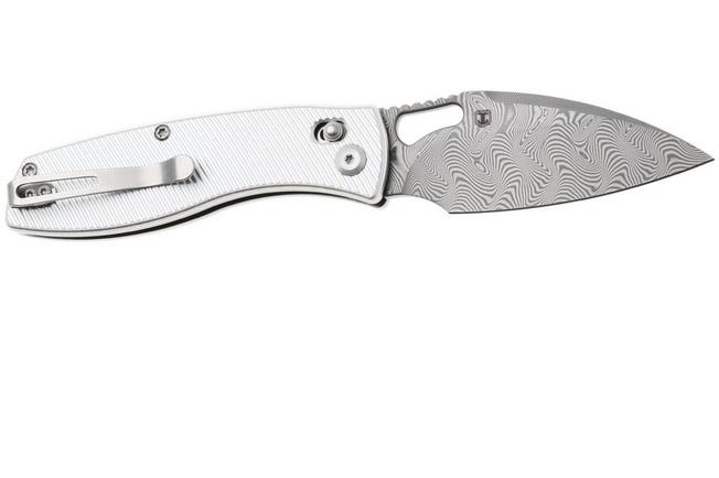 Afbeelding voor Tenable Knives Heron B2124V3 Acid Etch Damast, Aluminium, zakmes, Johan Jordaan design