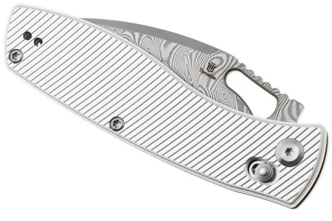 Afbeelding voor Tenable Knives Heron B2124V3 Acid Etch Damast, Aluminium, zakmes, Johan Jordaan design
