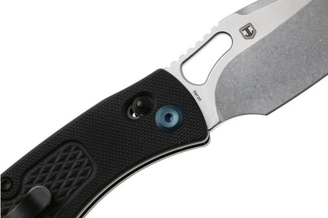 Afbeelding voor Tenable Knives Heron B2124V4 Stonewashed Nitro-V, Black G10, zakmes, Johan Jordaan design