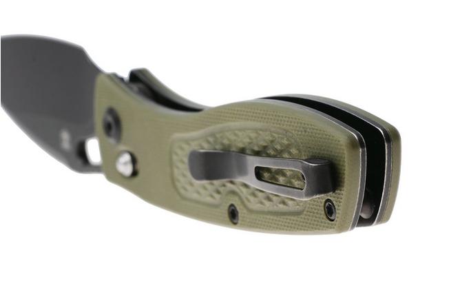Afbeelding voor Tenable Knives Heron B2124V5 Blackwashed Nitro-V, Olive Green G10, zakmes, Johan Jordaan design