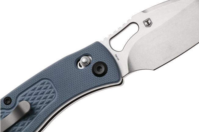 Afbeelding voor Tenable Knives Heron B2124V6 Stonewashed Nitro-V, Gray G10, zakmes, Johan Jordaan design