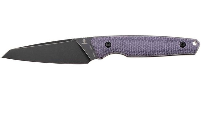 Afbeelding voor Tenable Knives Parr G011B1 Blackwashed 14C28N, Purple Micarta, vaststaand mes, Jonathan Styles design