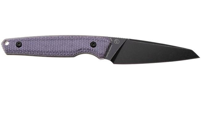 Afbeelding voor Tenable Knives Parr G011B1 Blackwashed 14C28N, Purple Micarta, vaststaand mes, Jonathan Styles design