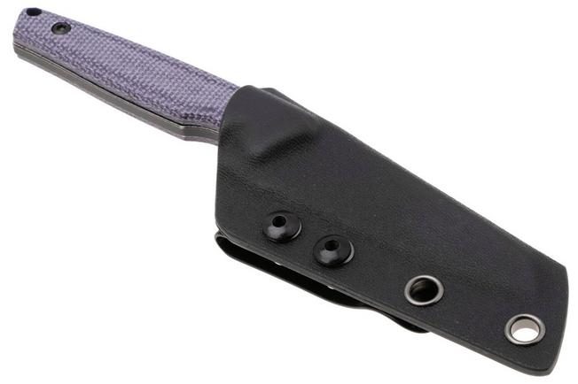 Afbeelding voor Tenable Knives Parr G011B1 Blackwashed 14C28N, Purple Micarta, vaststaand mes, Jonathan Styles design