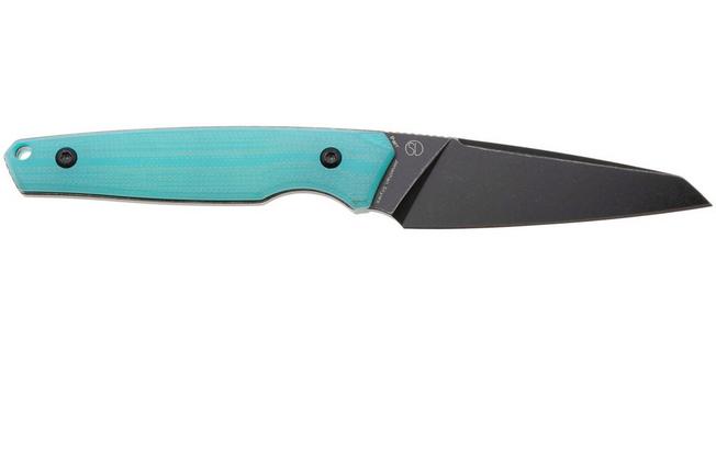 Afbeelding voor Tenable Knives Parr G011B3 Blackwashed 14C28N, Tiffany Blue G10, vaststaand mes Jonathan Styles design