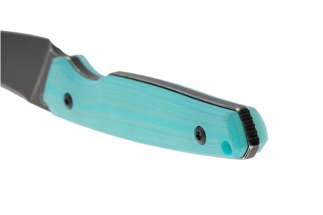 Afbeelding voor Tenable Knives Parr G011B3 Blackwashed 14C28N, Tiffany Blue G10, vaststaand mes Jonathan Styles design