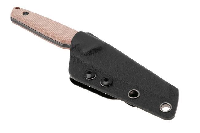 Afbeelding voor Tenable Knives Parr G011B4 Blackwashed 14C28N, Brown Micarta, vaststaand mes, Jonathan Styles design