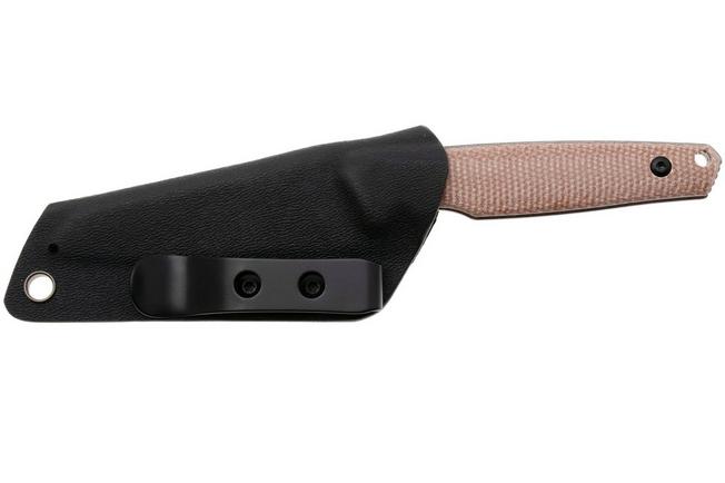 Afbeelding voor Tenable Knives Parr G011B4 Blackwashed 14C28N, Brown Micarta, vaststaand mes, Jonathan Styles design
