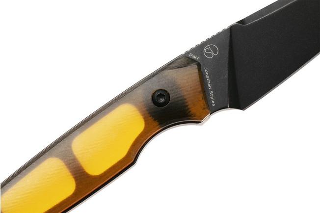 Afbeelding voor Tenable Knives Parr G011B6 Blackwashed 14C28N, PEI/Ultem, vaststaand mes, Jonathan Styles design
