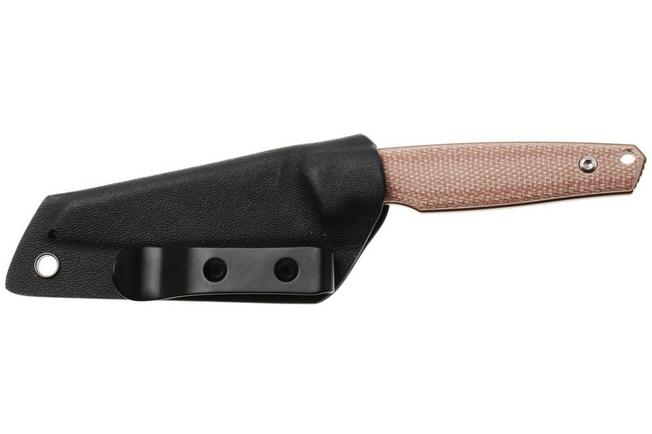 Afbeelding voor Tenable Knives Parr G011B7 Rose Gold PVD 14C28N, Brown Micarta, vaststaand mes, Jonathan Styles design