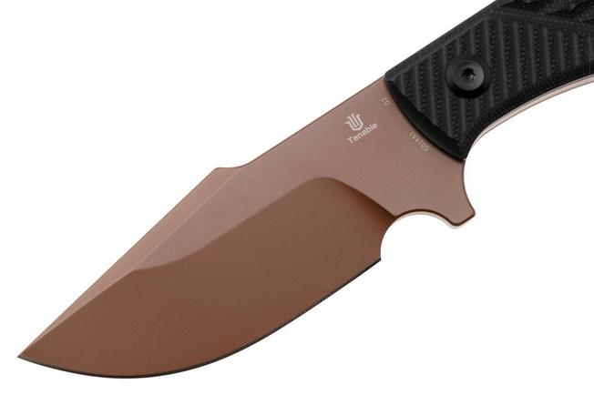Bild für Tenable Knives Tiny Dancer G014A1 Rose Gold Coated D2, Black G10, Fahrtenmesser, JB Stout Design
