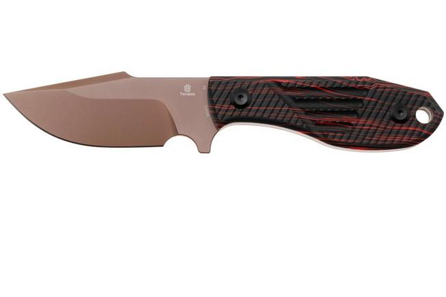 Afbeelding voor Tenable Knives Tiny Dancer G014A2 Rose Gold Coated D2, Black Red G-Mascus, vaststaand mes, JB Stout design