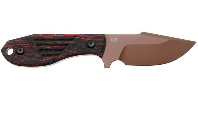 Afbeelding voor Tenable Knives Tiny Dancer G014A2 Rose Gold Coated D2, Black Red G-Mascus, vaststaand mes, JB Stout design