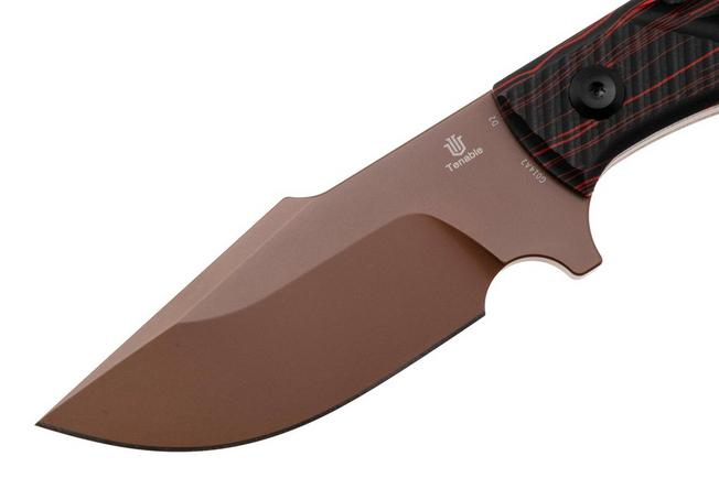 Afbeelding voor Tenable Knives Tiny Dancer G014A2 Rose Gold Coated D2, Black Red G-Mascus, vaststaand mes, JB Stout design