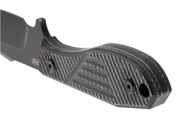 Afbeelding voor Tenable Knives Tiny Dancer G014A4 Blackwashed D2, Black Micarta, vaststaand mes, JB Stout design